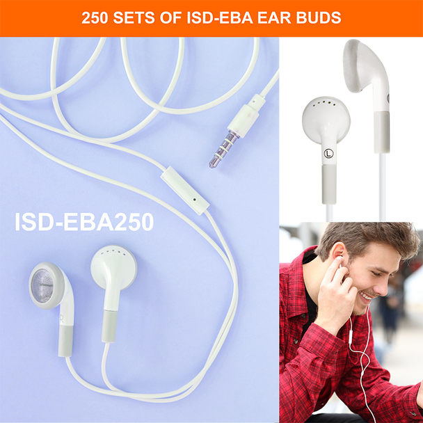 HamiltonBuhl® Ear Buds, In-Line Microphone and Play/Pause Control