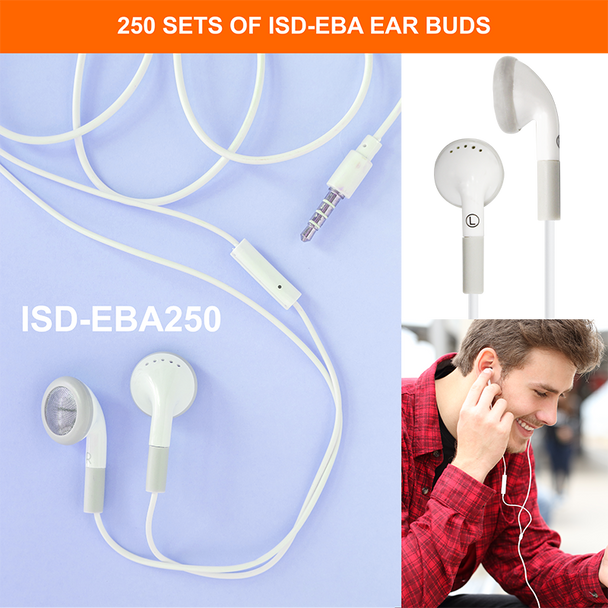 HamiltonBuhl® Ear Buds, In-Line Microphone and Play/Pause Control