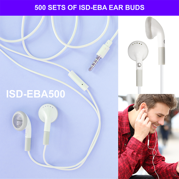 HamiltonBuhl® Ear Buds, In-Line Microphone and Play/Pause Control