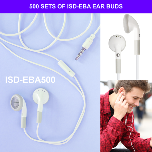 HamiltonBuhl® Ear Buds, In-Line Microphone and Play/Pause Control