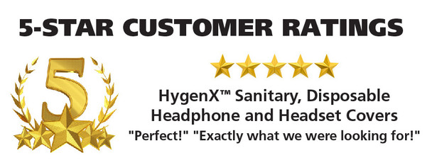 HamiltonBuhl® HygenX Sanitary, Disposable Ear Cushion Covers for 2.5" Personal-Sized Headphones and Headsets, Master Carton of 12 boxes, BLACK