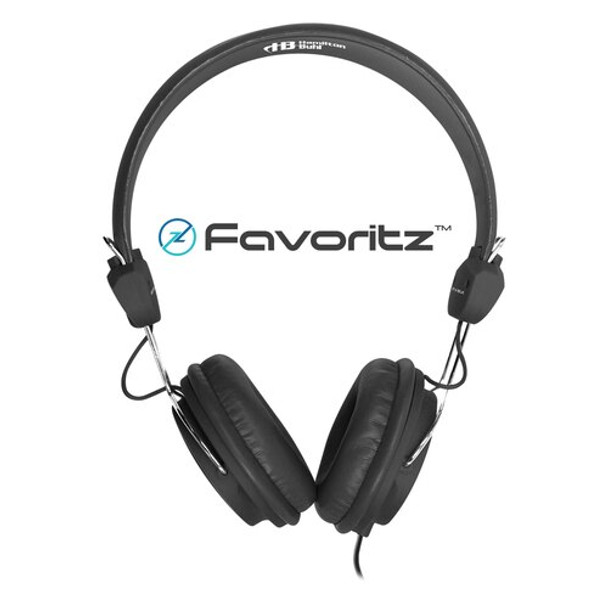 HamiltonBuhl Sack-O-Phones, 5 Black Favoritz Headsets with In-Line Microphone and TRRS Plug