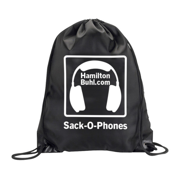 HamiltonBuhl Sack-O-Phones, 5 Black Favoritz Headsets with In-Line Microphone and TRRS Plug