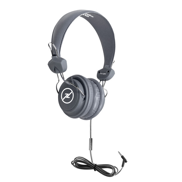 HamiltonBuhl Sack-O-Phones, 5 Gray Favoritz Headsets with In-Line Microphone and TRRS Plug