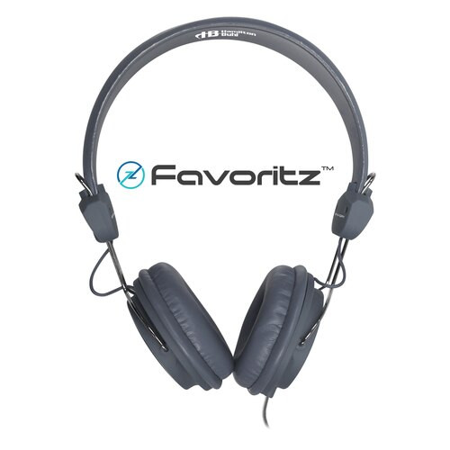 HamiltonBuhl Sack-O-Phones, 5 Gray Favoritz Headsets with In-Line Microphone and TRRS Plug