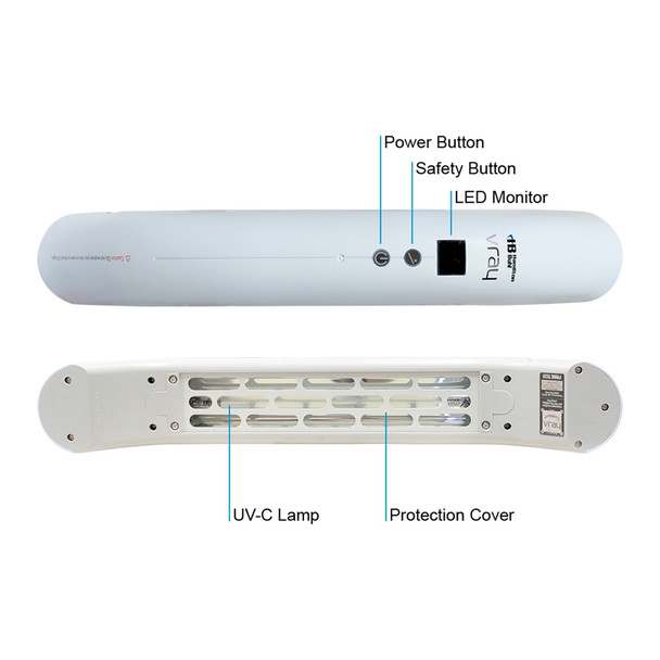 HamiltonBuhl® HygenX Vray Portable UV Sanitizer - High Intensity Portable and Cordless UV-C Sanitizer - Kills 99.9% of Bacteria