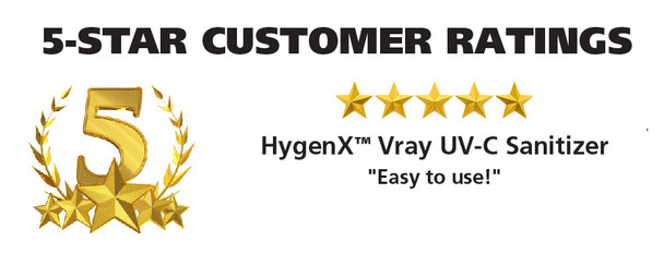 HamiltonBuhl® HygenX Vray Portable UV Sanitizer - High Intensity Portable and Cordless UV-C Sanitizer - Kills 99.9% of Bacteria