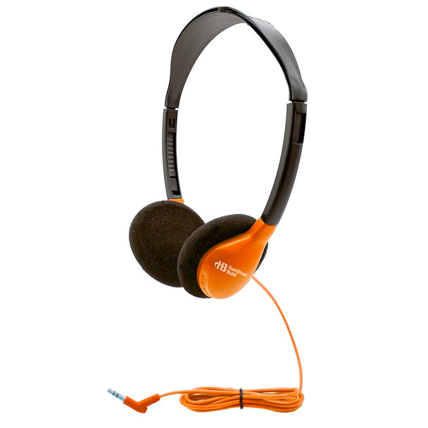 HamiltonBuhl Sack-O-Phones, 10 Personal Headphones in Orange in a Carry Bag