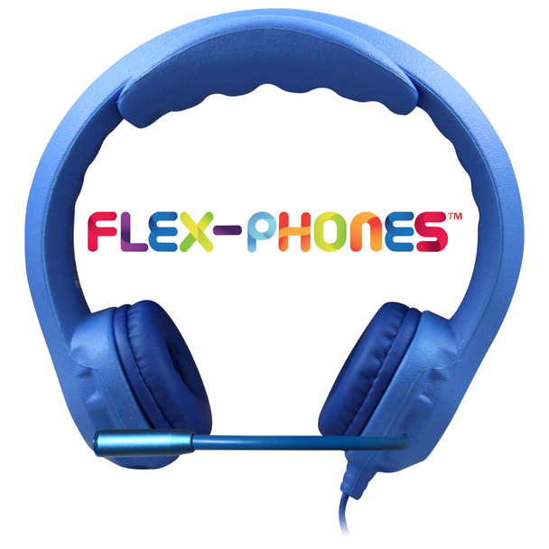 HamiltonBuhl Flex-Phones™ USB Kids Headset with Gooseneck Microphone BLUE - 42 Pack