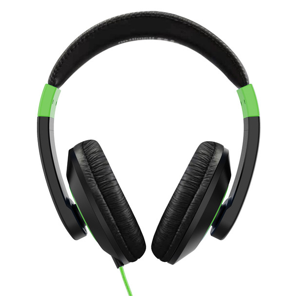 Smart-Trek Deluxe Stereo Headphone with Green Accents, In-Line Volume Control and 3.5mm TRS Plug - 50 Pack