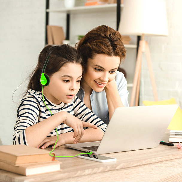 HamiltonBuhl 6-Station Listening Center with AudioAce™ Bluetooth® Boombox, 6 Colorful SchoolMate Personal-Sized Headphones, Jackbox and Carry Case