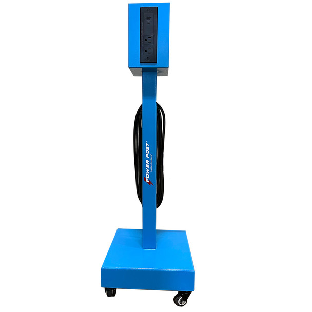 HamiltonBuhl® PowerPost™ Mobile Charging Tower with 8 AC Outlets, 4 USB and 4 USB-C Ports