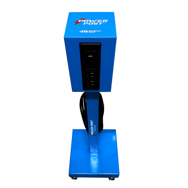 HamiltonBuhl® PowerPost™ Mobile Charging Tower with 8 AC Outlets, 4 USB and 4 USB-C Ports