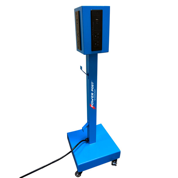 HamiltonBuhl® PowerPost™ Mobile Charging Tower with 8 AC Outlets, 4 USB and 4 USB-C Ports