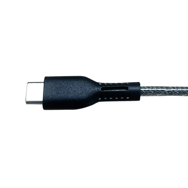50 Pack of Smart-Trek™ Deluxe USB-C Plug Stereo Headphone with Metallic Purple Accents and In-Line Volume Control