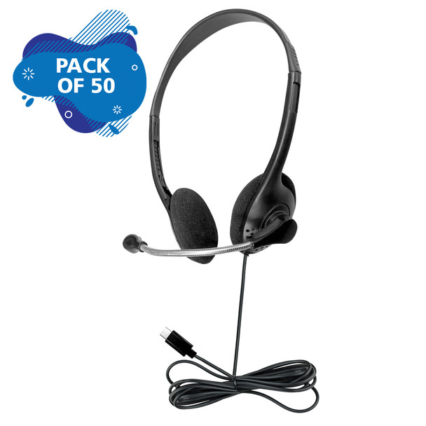 Personal Headset with Steel-Reinforced Mic, USB-C plug and Foam Ear Cushions