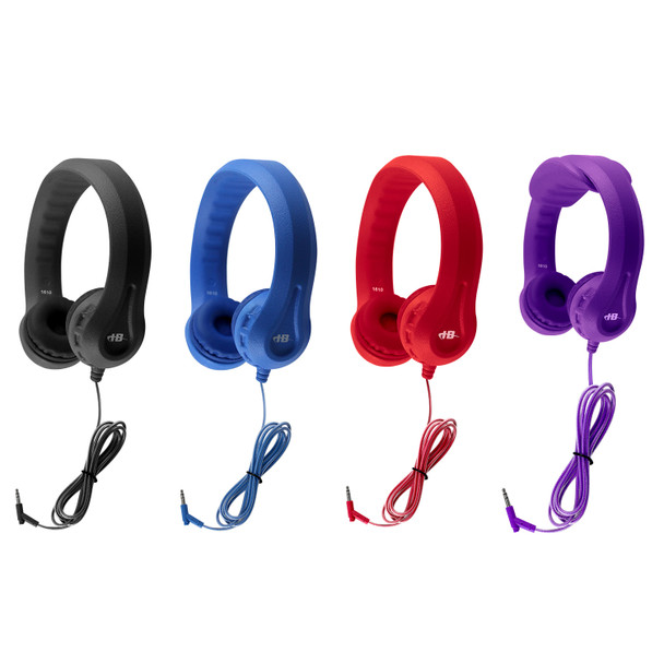 Flex-Phones™ Virtually Indestructible Headphones - Color Pack - BLUE, BLACK, RED and PURPLE