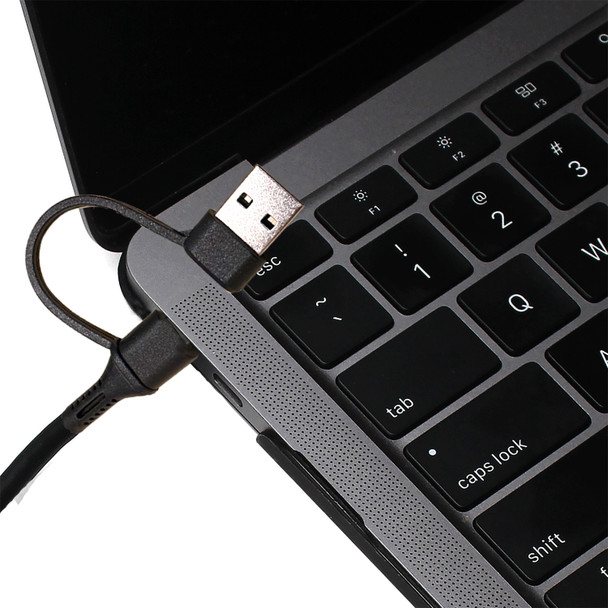 Smart-Trek™ Deluxe Stereo Headphone with USB-C Plug, USB-A Dongle and Black, Silver Accents - 50 pack