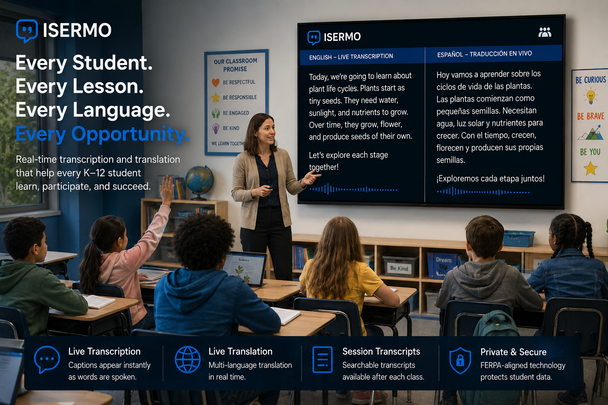 Isermo™ AI Live Translation & Captioning System
