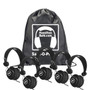 HamiltonBuhl Sack-O-Phones, 5 Black FavoritzHeadsets with In-Line Microphone and TRRS Plug