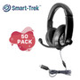 Smart-Trek Deluxe Stereo Headset with In-Line Volume Control and USB Plug - 50 Pack