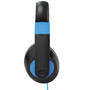 Smart-Trek Deluxe Stereo Headphone with Blue Accents, In-Line Volume Control and 3.5mm TRS Plug - 50 Pack