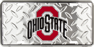 Ohio State Buckeyes Diamond Aluminum License Plate 12"x6" Ohio State Buckeyes Diamond Aluminum License Plate 12"x6"