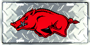 Arkansas Razorbacks Diamond Aluminum License Plate 12" x 6" Arkansas Razorbacks Diamond Aluminum License Plate 12" x 6"