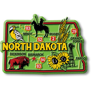 Colorful State Map Magnet - North Dakota Colorful State Map Magnet - North Dakota