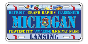 License Plate 'Michigan' 6" x 12" High Quality Emboss Metal Plate License Plate 'Michigan' 6" x 12" High Quality Emboss Metal Plate