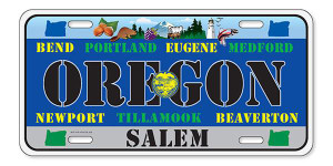 License Plate 'Oregon' 6" x 12" High Quality Emboss Metal Plate