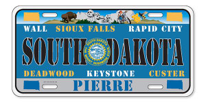 License Plate 'South Dakota' 6" x 12" High Quality Emboss Metal Plate License Plate 'South Dakota' 6" x 12" High Quality Emboss Metal Plate