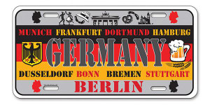 License Plate 'Germany' 6" x 12" High Quality Emboss Metal Plate License Plate 'Germany' 6" x 12" High Quality Emboss Metal Plate