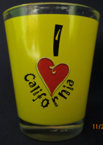 State Shot Glass I Love CA