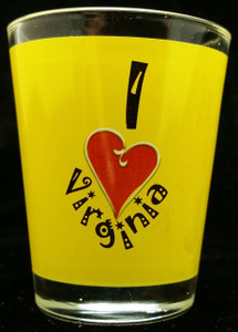 State Shot Glass I Love VA State Shot Glass I Love VA