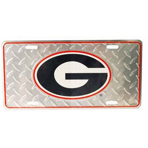 Georgia Bulldog - U- GA Car Metal Tag Diamond Plate