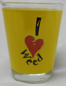 Funny Shot Glass "I love Weed" 2 oz Funny Shot Glass "I love Weed" 2 oz