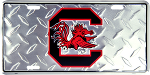 South Carolina Gamecocks Diamond Metal Car Plate 12" x 6" South Carolina Gamecocks Diamond Metal Car Plate 12" x 6"