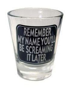 Shot Glass "Remember My Name You'll be screaming it later" Green 2 oz Shot Glass "Remember My Name You'll be screaming it later" Green 2 oz