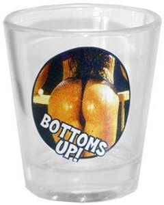 Shot glass "Bottoms Up!" 2 oz Shot glass "Bottoms Up!" 2 oz