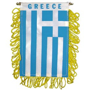 Mini Banners Country 'Greece' Size: 4" x 6"