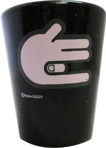 Black Shot glass "Hand Gesture" 2 oz Black Shot glass "Hand Gesture" 2 oz