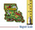 Colorful State Map Magnet - Louisiana