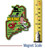 Colorful State Map Magnet - Maine