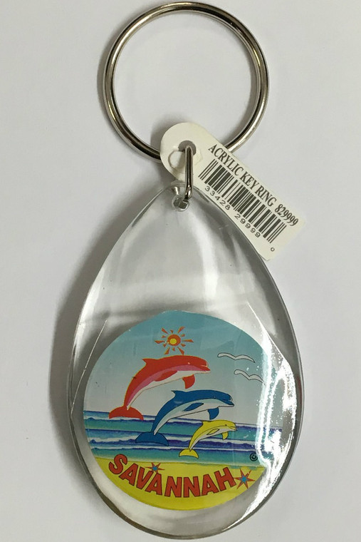 Savannah GA Acrylic Key Ring 3 - 1 Doz / 12 pcs.