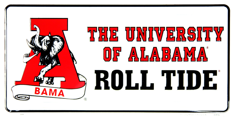 University of Alabama Roll Tide License Plate 6"x12"