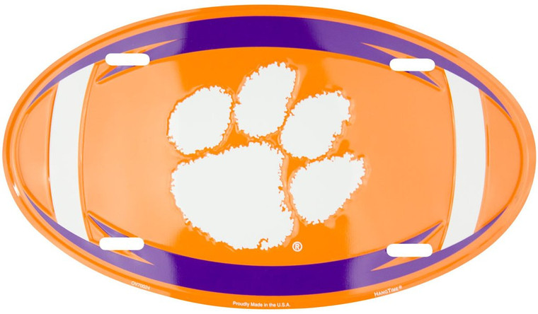 Clemson Tigers Oval License Plate 12" x 6"