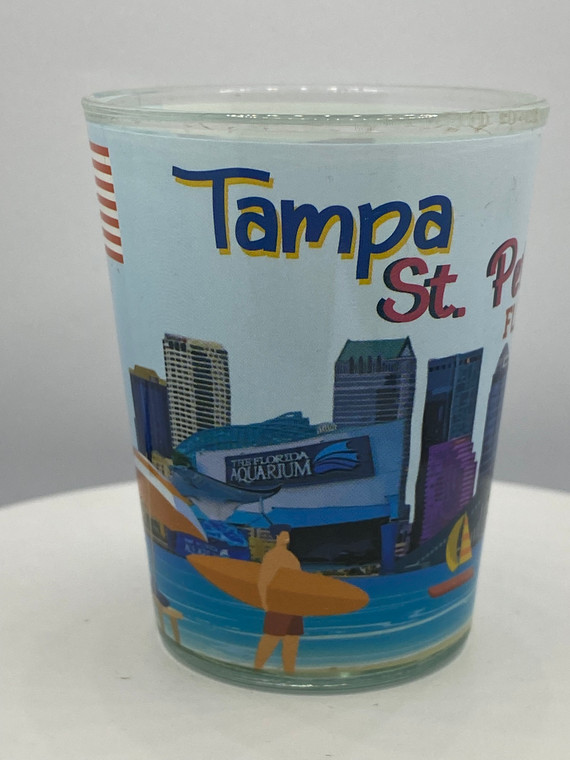 "Tampa - St. Petersburg" Florida Shot Glass 2 oz