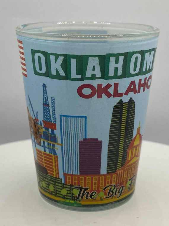 "Oklahoma City" Oklahoma Shot Glass 2 oz