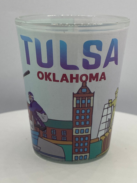 "Tulsa" Oklahoma Shot Glass 2 oz